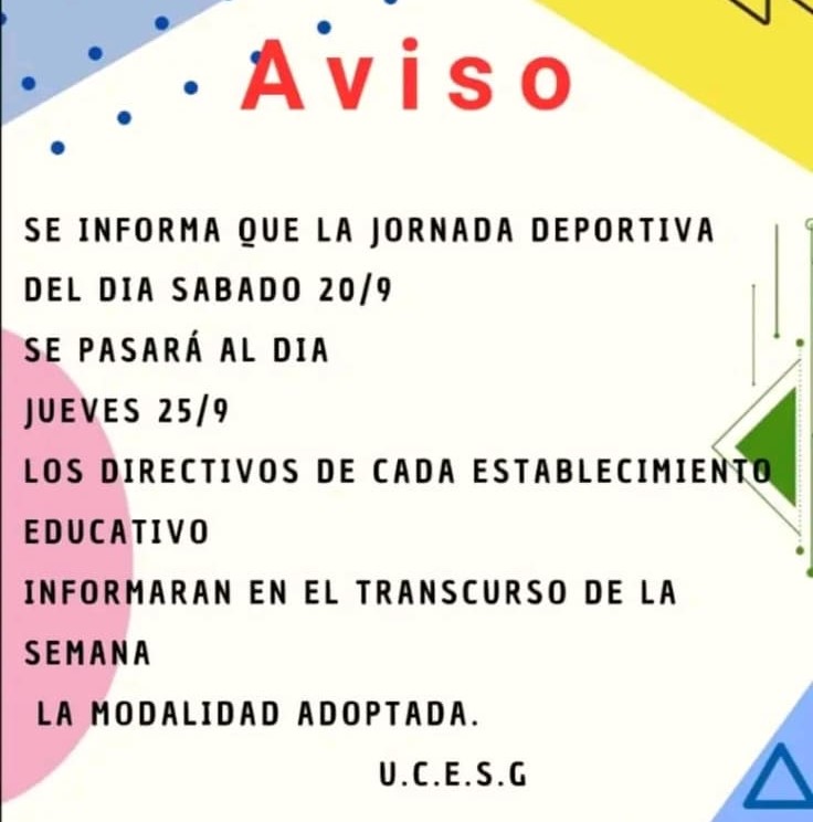 REPROGRAMACIÓN DE ACTIVIDADES EN LA ESTUDIANTINA DE GOYA