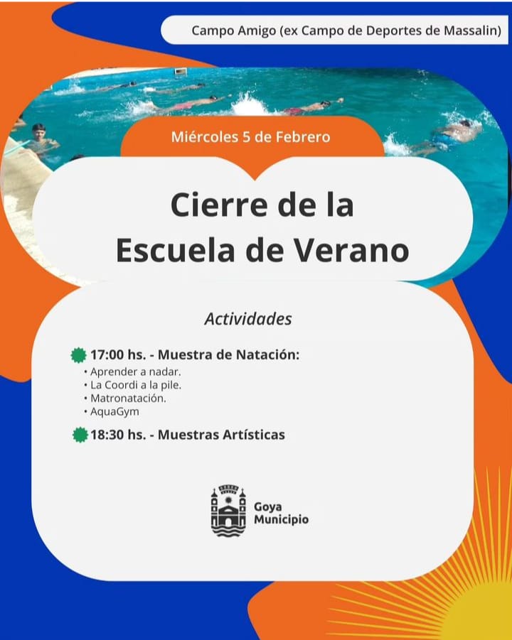 Cierre de temporada de la escuela de verano: miércoles, desde las 7 horas en el predio “Campo Amigo”