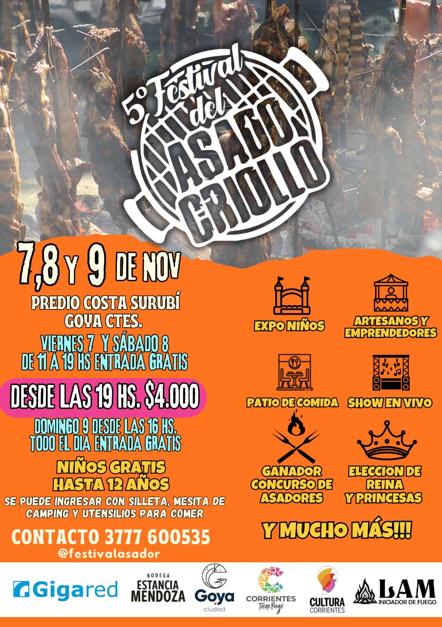 MÁS DE 50 ARTESANOS Y EMPRENDEDORES SE SUMAN A LA EXPO AGROINDUSTRIAL DEL 5° FESTIVAL DEL ASADO CRIOLLO DE GOYA