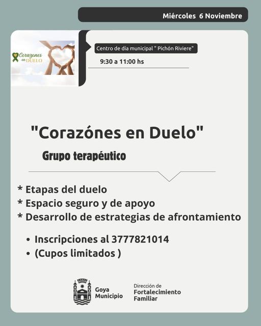 GRUPO TERAPÉUTICO “CORAZONES EN DUELO”