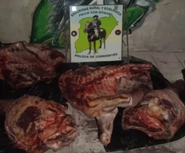 Cayó cuatrero con animal recién faenado