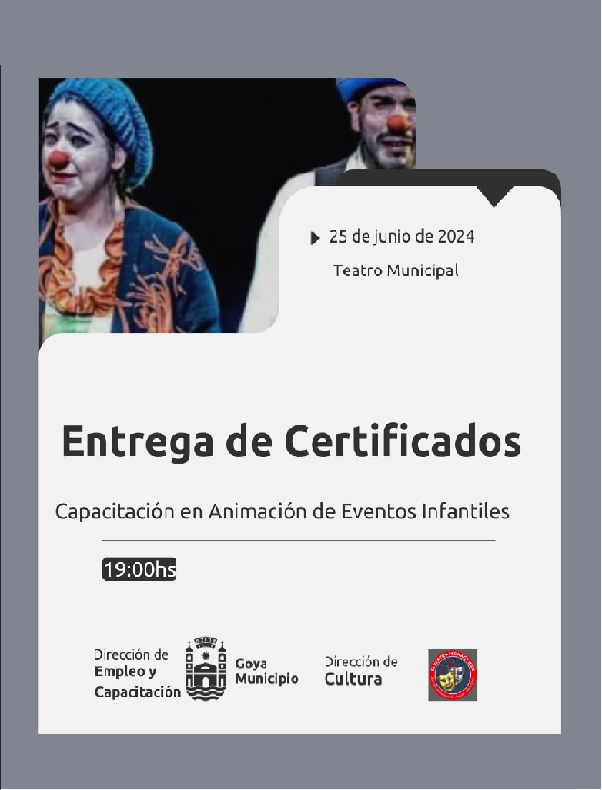 Entregaran certificados del curso de animadores infantiles.