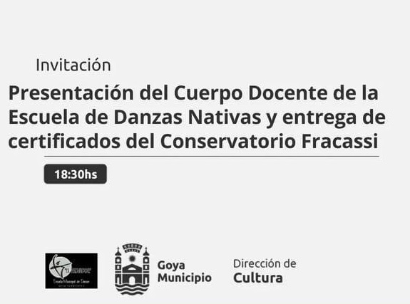 PRESENTACIÓN DEL CUERPO DOCENTE DE LA ESCUELA DE DANZAS NATIVAS Y ENTREGA DE CERTIFICADOS DE CONSERVATORIO FRACASSI