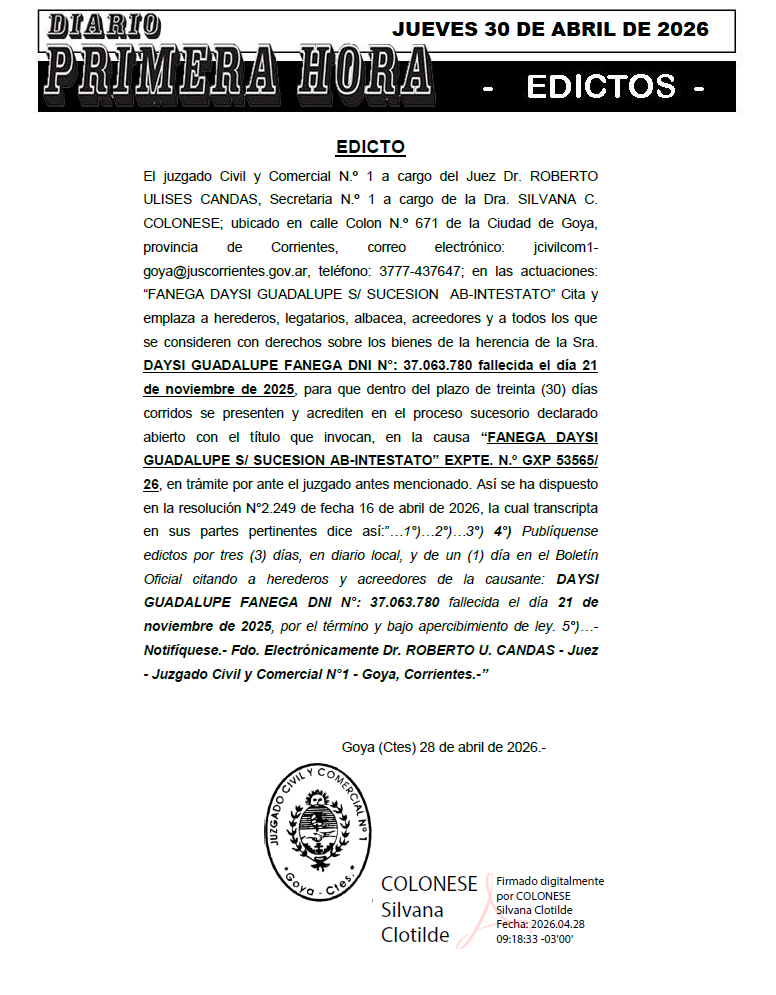 edicto amarilla dia 1