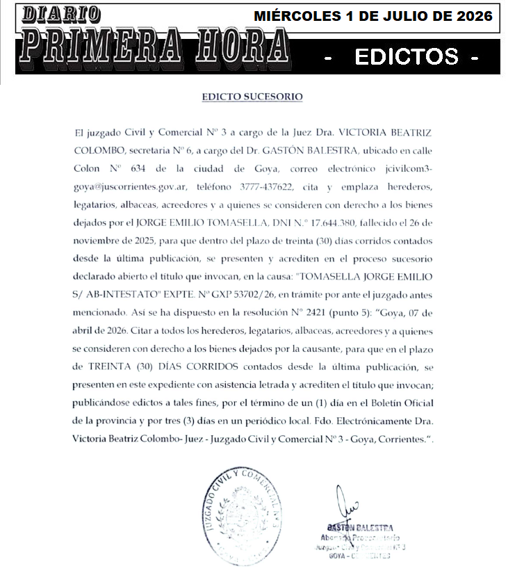 edicto solis dia 3