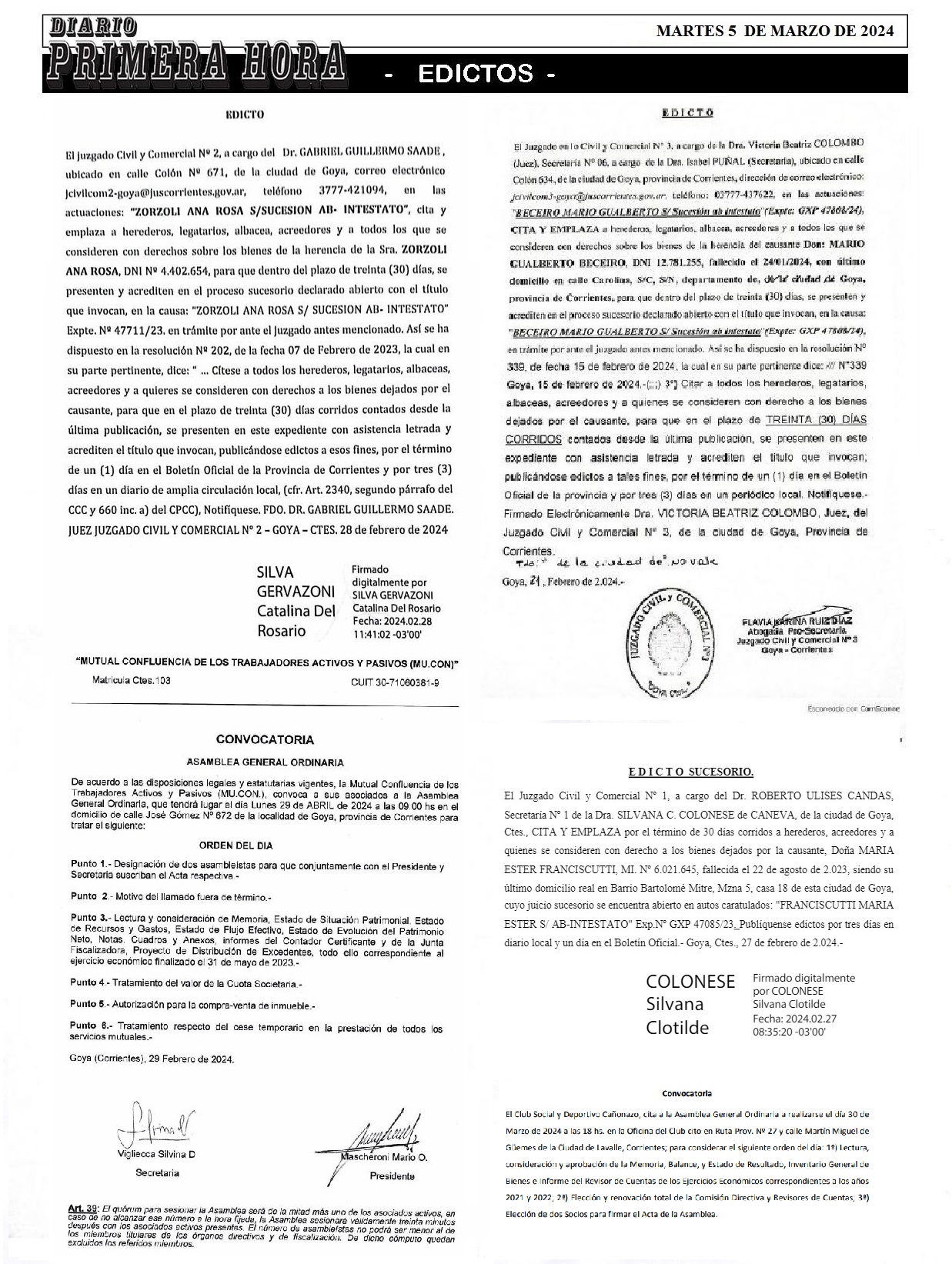 EDICTOS 5 DE MARZO DE 2024