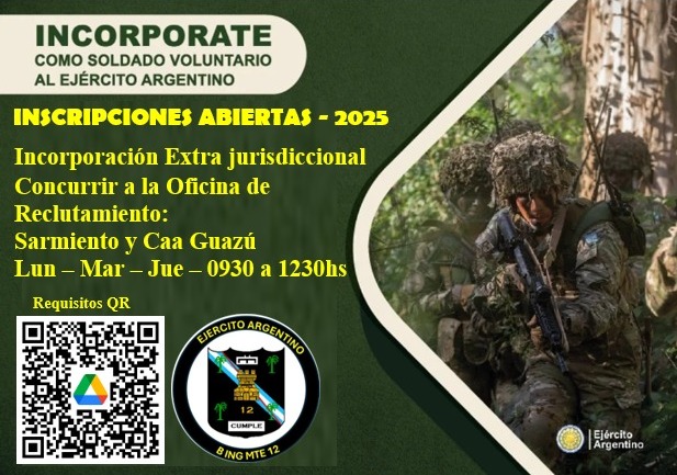 INCORPORACIÓN DE SOLDADOS VOLUNTARIOS AL EJÉRCITO ARGENTINO