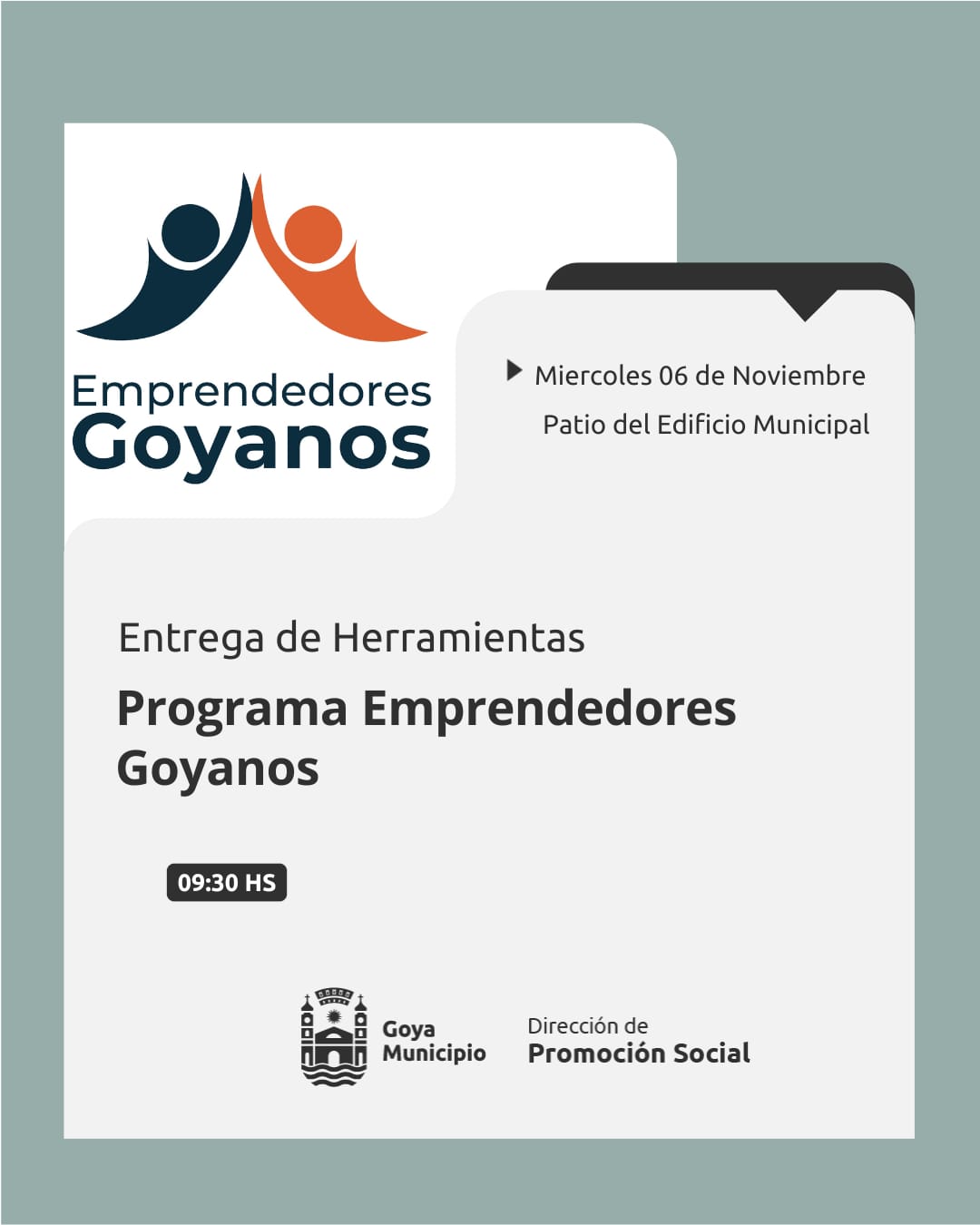 Emprendedores Goyanos: ENTREGA DE HERRAMIENTAS A EMPRENDEDORES MIÉRCOLES A LAS 9 Y 30 HORAS