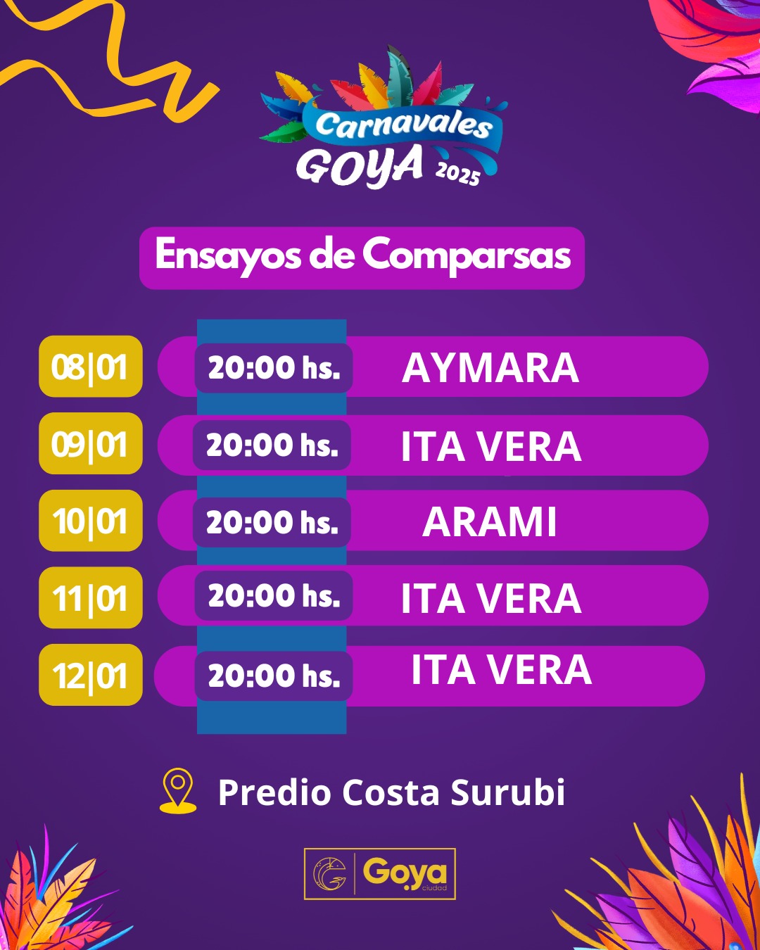 ENSAYO GENERAL DE LAS COMPARSAS EN EL MULTIESPACIO FERIAL COSTA SURUBÍ