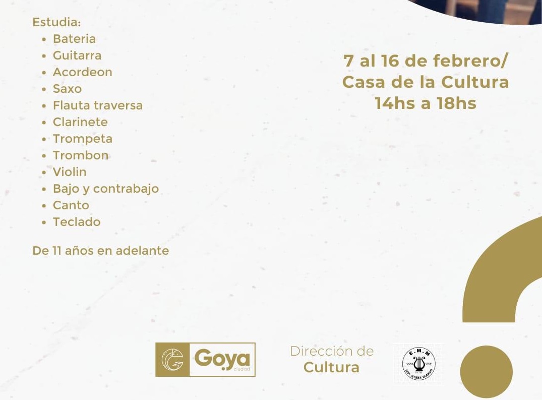 INSCRIPCIONES ABIERTAS PARA LA ESCUELA DE MÚSICA DE LA MUNICIPALIDAD: AMPLIA VARIEDAD DE INSTRUMENTOS Y VOCES