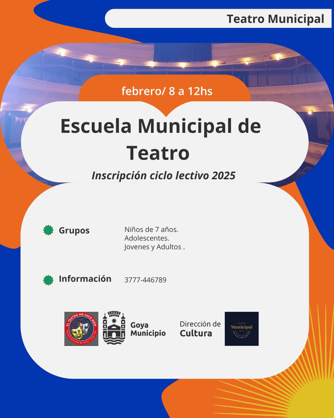ESCUELA MUNICIPAL DE TEATRO: ABIERTA INSCRIPCIÓN