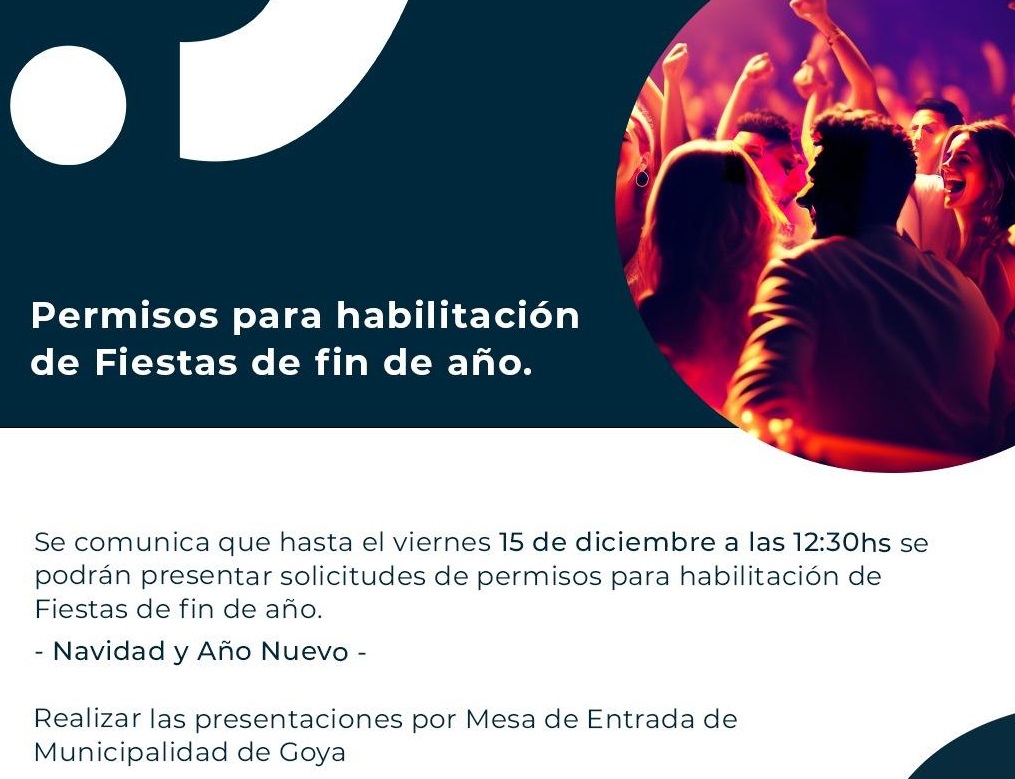 PERMISOS PARA FESTEJOS DE FIN DE AÑO