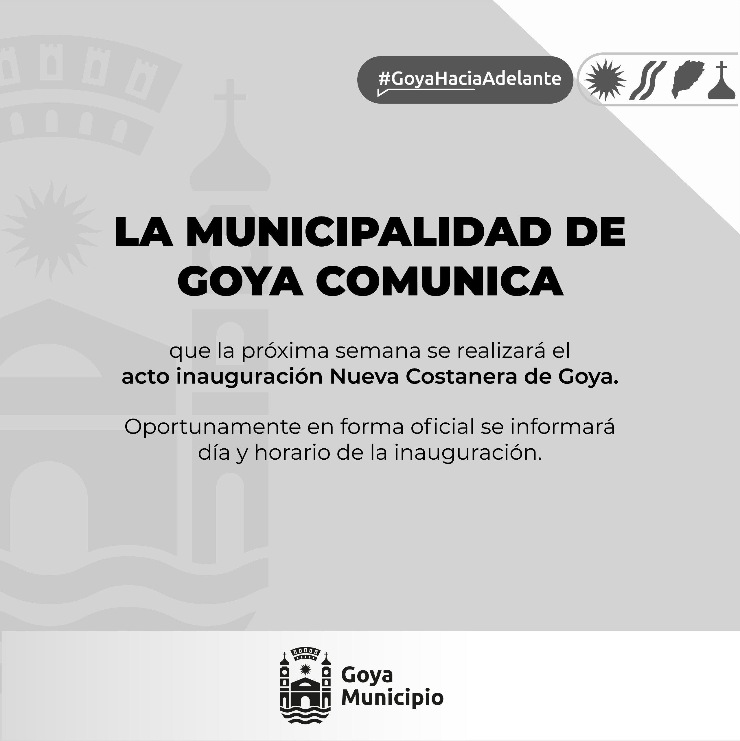 INAUGURACIÓN DE LA NUEVA COSTANERA: COMUNICADO OFICIAL DEL MUNICIPIO