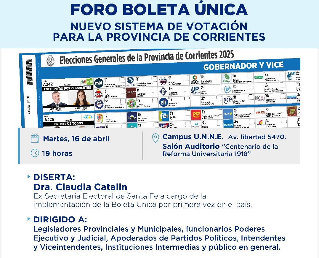 Inicia el Foro para la Boleta Única en la provincia de Corrientes