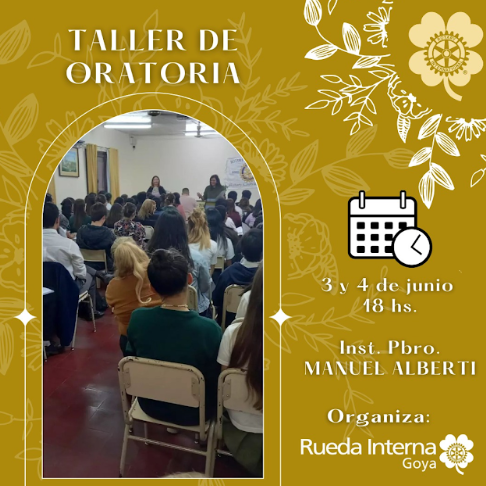 TALLER DE ORATORIA: 3 y 4 DE JUNIO EN EL INSTITUTO PRESBÍTERO MANUEL ALBERTI