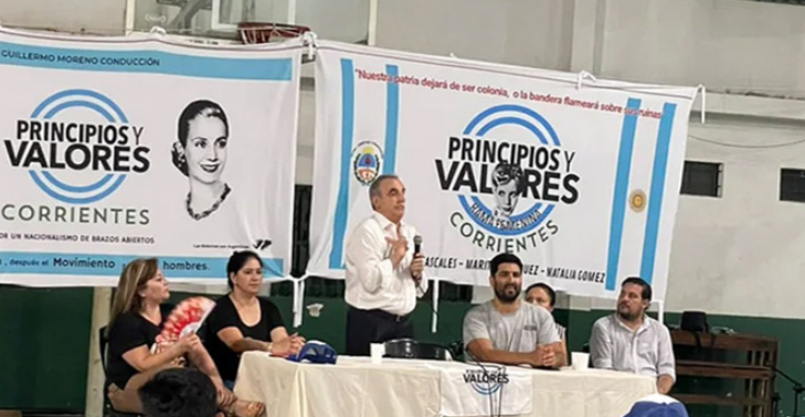 Moreno en Corrientes elogió a Valdés, impulsó su partido y encabezó un acto