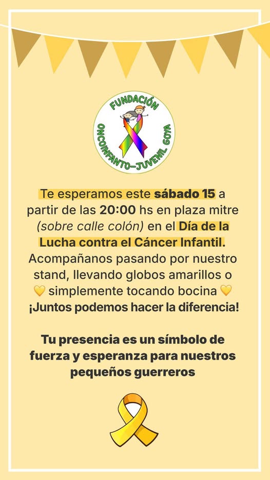 DÍA INTERNACIONAL DE LA LUCHA CONTRA EL CÁNCER INFANTIL