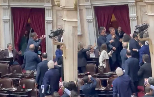 Escándalo en Diputados: Oscar Zago y Lisandro Almirón, a las piñas