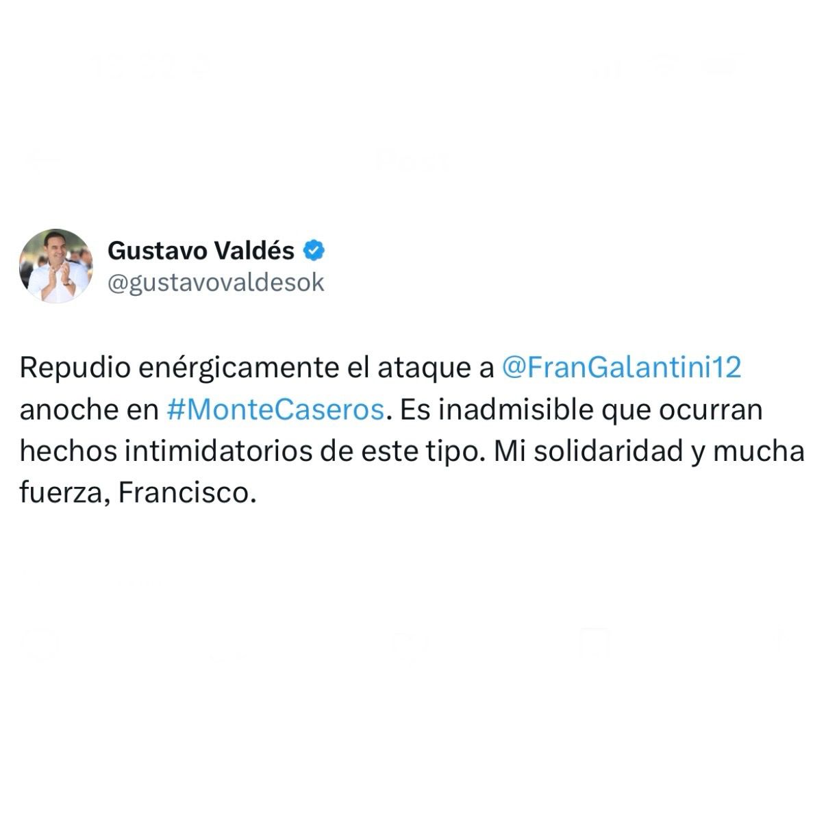 El Gobernador repudió el ataque que recibió un funcionario