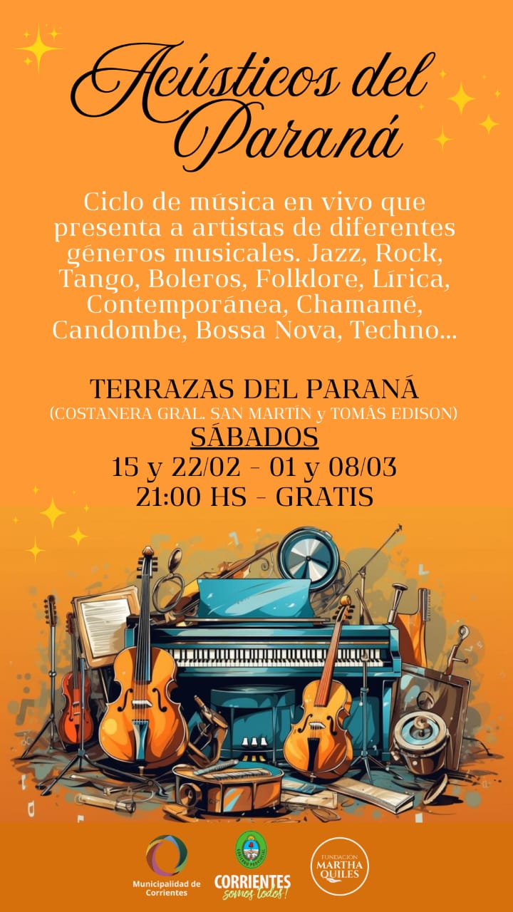 "Acústicos del Paraná": invitan a evento de música en vivo de diversos géneros