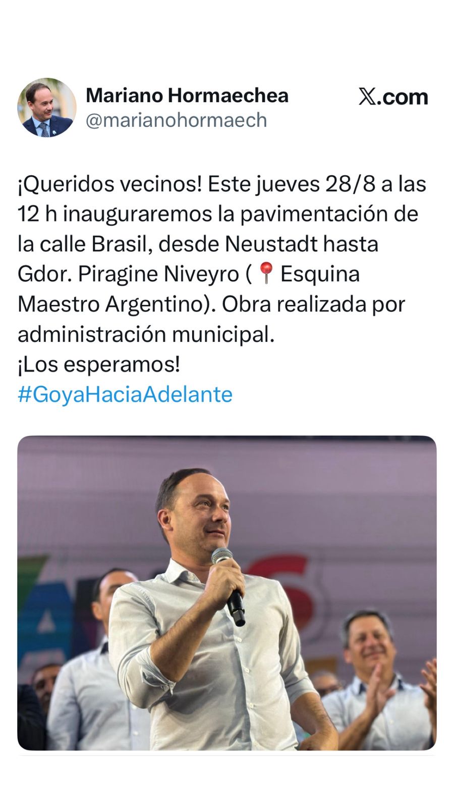INAUGURACIÓN PAVIMENTO CALLE BRASIL EN GOYA