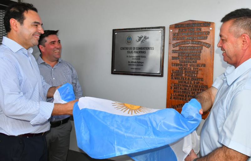 Valdés bregó por sostener la lucha por la soberanía nacional sobre Malvinas e inauguró el 29º Centro de excombatientes