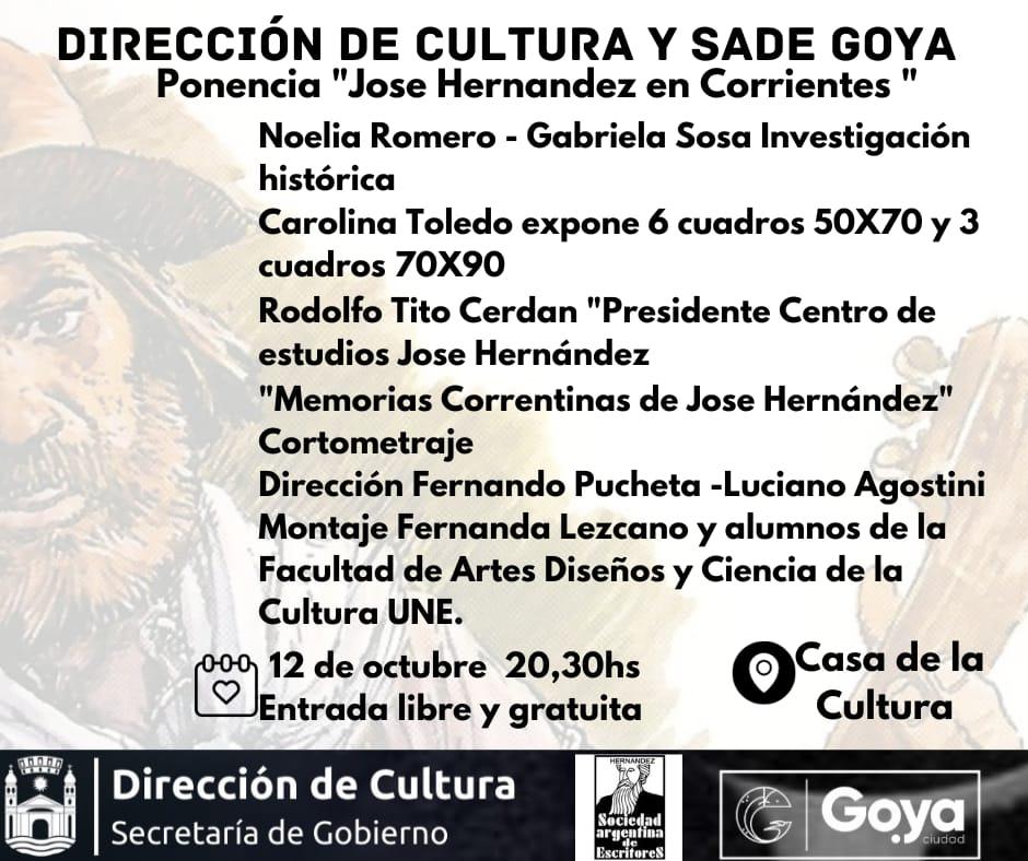 JOSÉ HERNÁNDEZ Y SU VÍNCULO CON CORRIENTES: UNA PONENCIA FASCINANTE EN GOYA