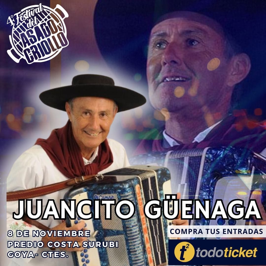 4° FESTIVAL DEL ASADO CRIOLLO: JUANCITO GÜENAGA Y NICO MATTIOLI ANIMARÁN EL CONCURSO DE ASADORES   
