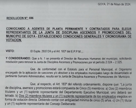 SE CONVOCA A AGENTES DE PLANTA PERMANENTE Y CONTRATADOS PARA ELEGIR JUNTA DE DISCIPLINA, ASCENSOS Y PROMOCIONES