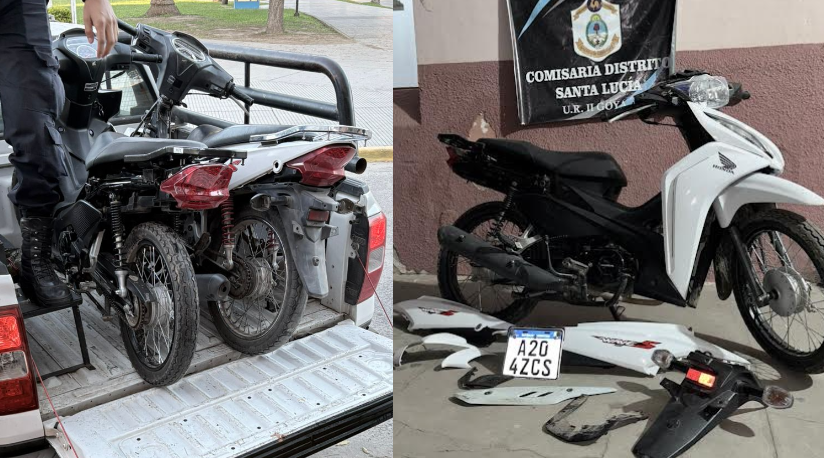 LA POLICÍA RECUPERÓ EN SANTA LUCÍA DOS MOTO ROBADAS EN SAN ROQUE
