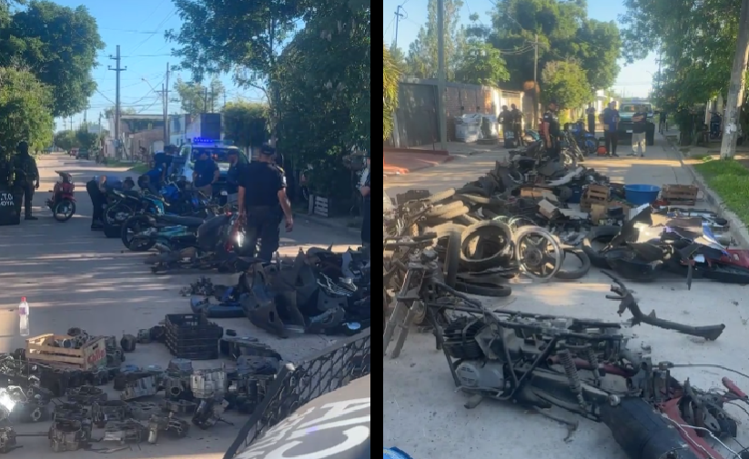 GOYA: DESARTICULAN DESARMADERO DE MOTOCICLETAS ROBADAS 