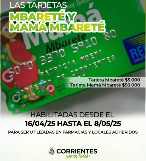 Salud Pública comunica que se encuentran habilitadas las tarjetas Mbareté y Mamá Mbareté