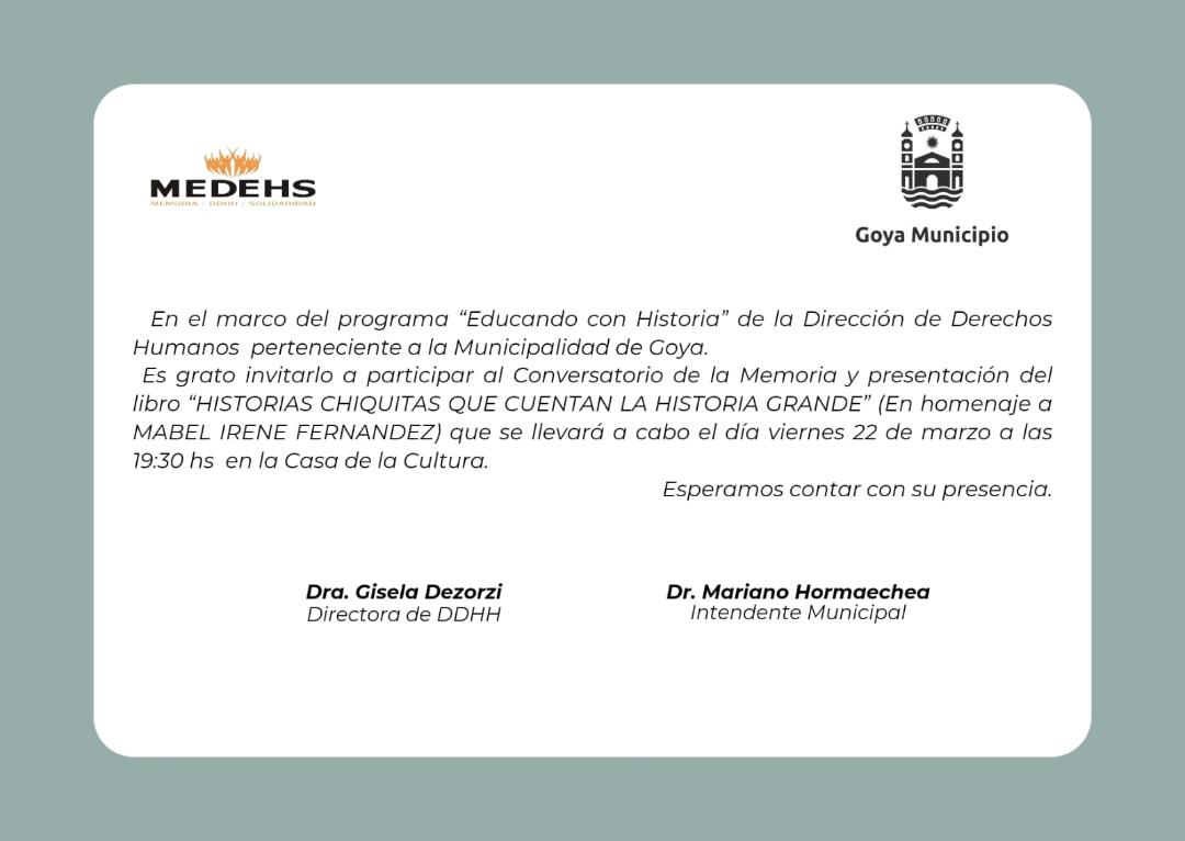 PROGRAMA "EDUCANDO CON HISTORIA" DE LA DIRECCIÓN DE DERECHOS HUMANOS