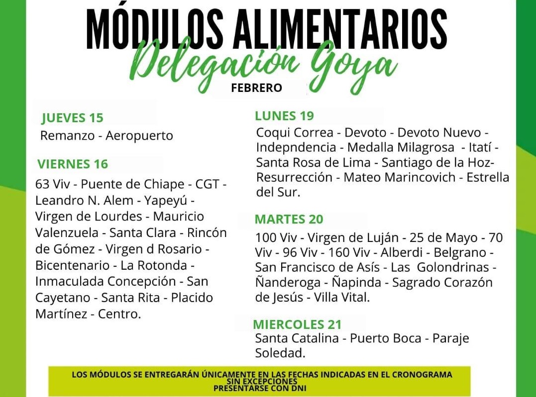 DESARROLLO SOCIAL: ENTREGA DE MÓDULOS  ALIMENTARIOS 
