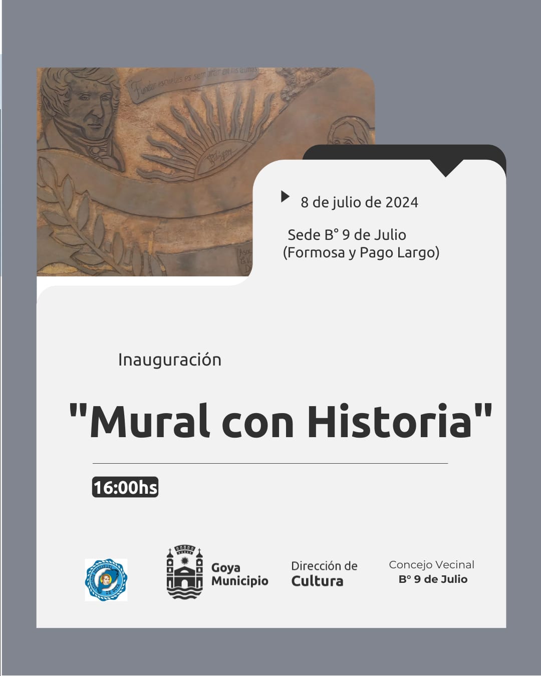 Barrio 9 de julio : ESTE LUNES INAUGURAN GRAN “MURAL CON HISTORIA”