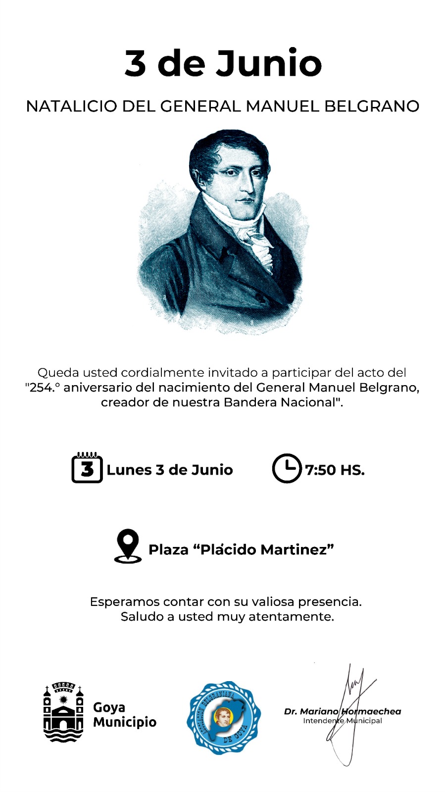 3 DE JUNIO NATALICIO DEL GENERAL MANUEL BELGRANO