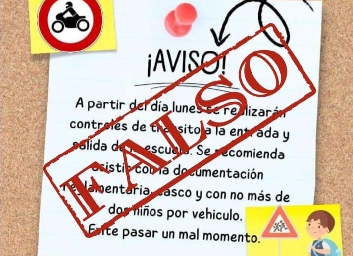 DIRECTOR DE TRÁNSITO: DESMIENTE OPERATIVOS EN LAS ESCUELAS