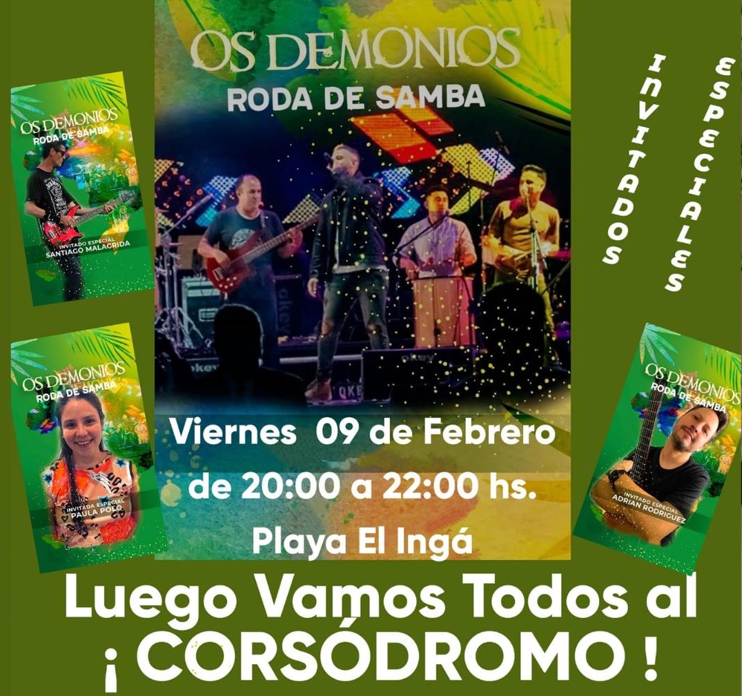 NOCHE DE RITMO Y ALEGRÍA EN GOYA: RODA DO SAMBA CON “OS DEMONIOS” Y LUNA CARNESTOLENDA EN EL CORSÓDROMO