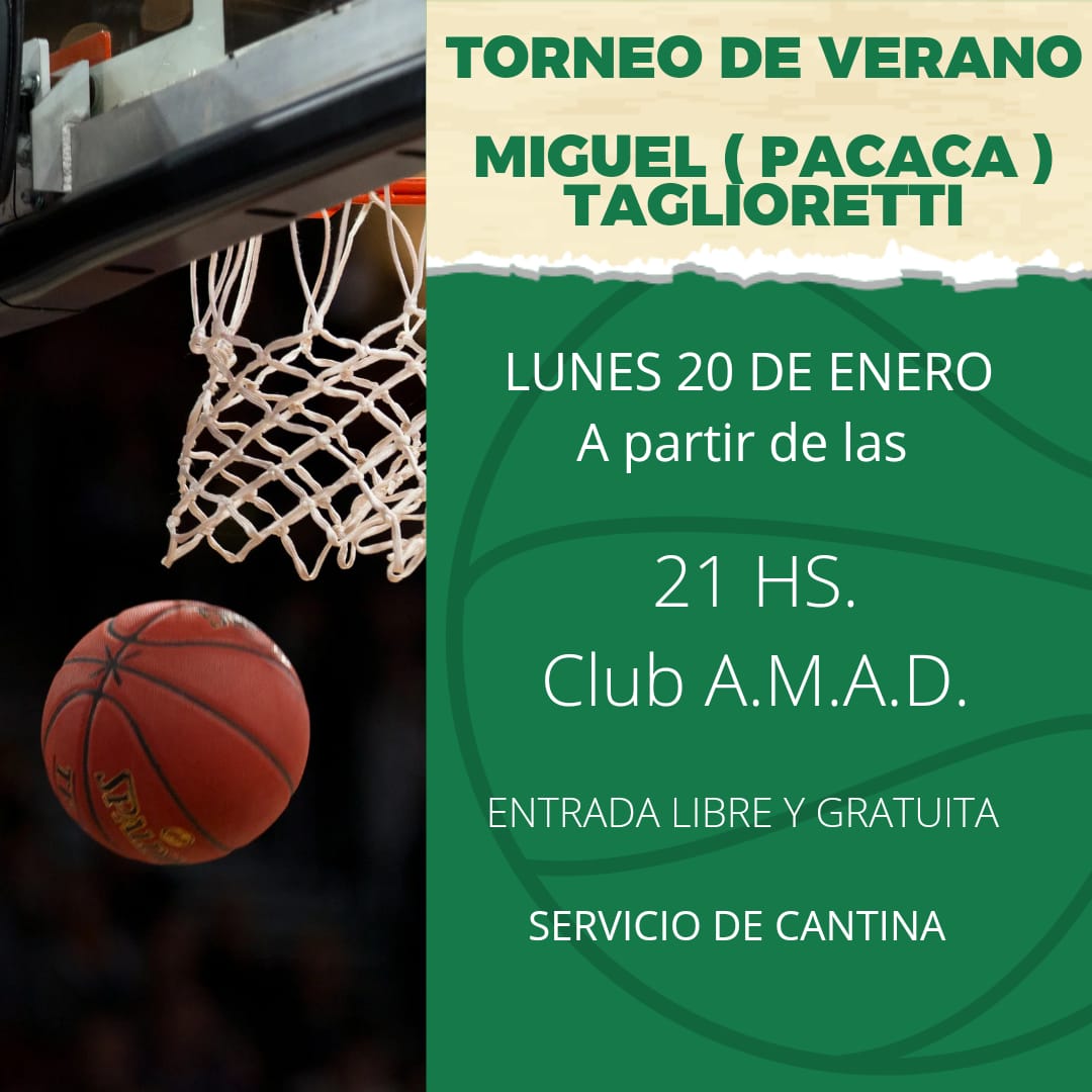 Club Amad: TORNEO DE VERANO DE BÁSQUET “MIGUEL (PACACA) TAGLIORETTI”