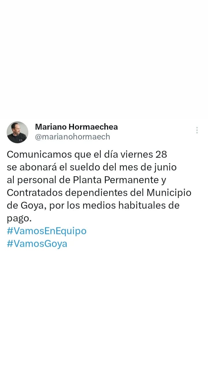 MUNICIPALES PERCIBIRÁN SU SUELDO EL VIERNES