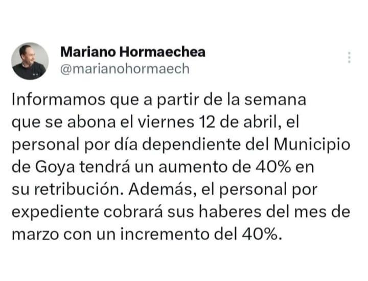 EMPLEADOS MUNICIPALES “POR DIA” Y “POR EXPEDIENTE” PERCIBIRÁN SUELDOS CON 40% DE AUMENTO