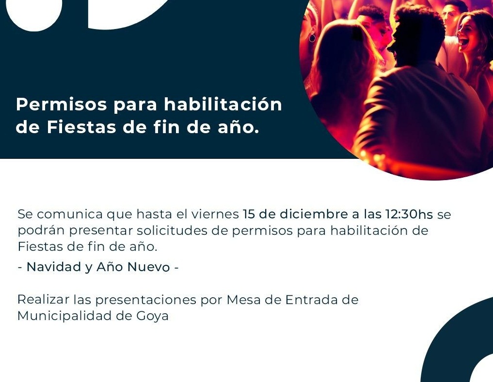 SE CONVOCA A ORGANIZADORES DE FIESTAS DE FIN DE AÑO