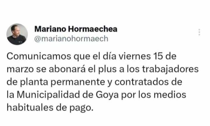 PAGO PLUS A EMPLEADOS MUNICIPALES