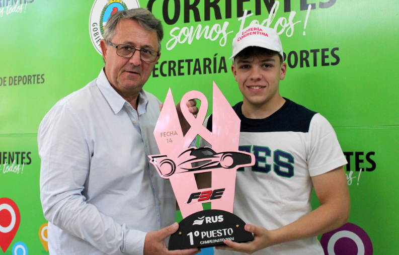 Jorge Terrile recibió al piloto Benjamín Traverso
