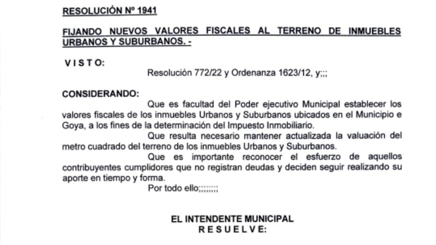 ACTUALIZACIÓN DE VALORES FISCALES DE INMUEBLES URBANOS Y SUBURBANOS