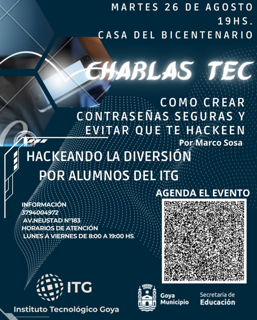 EN LA CASA DEL BICENTENARIO: ITG INICIA EL CICLO “CHARLAS TEC” SOBRE SEGURIDAD DIGITAL
