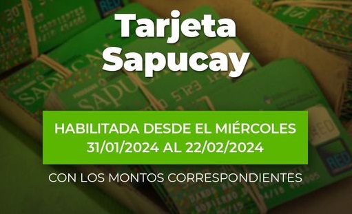 Desde este miércoles 31 se habilitan las Tarjetas Sapucay