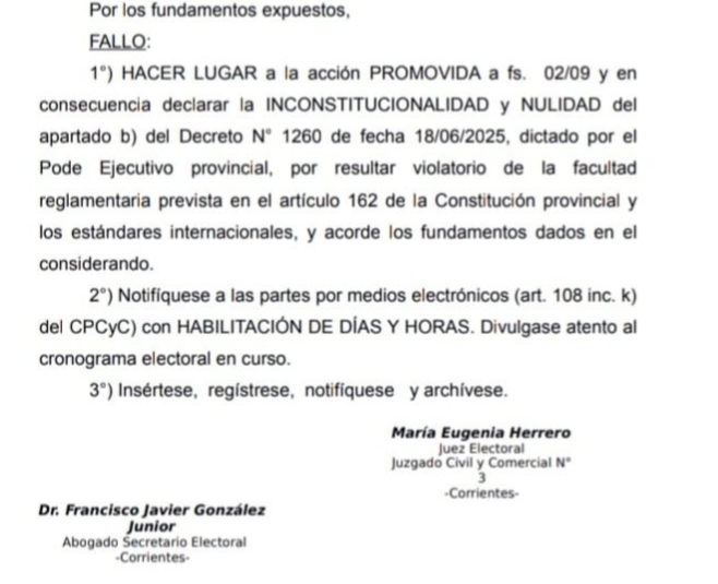 La Justicia declaró inconstitucional la parte del decreto 1260 sobre boletas electorales