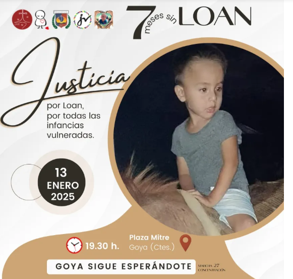 ¡NO OLVIDAMOS A LOAN! Movilización en Goya al cumplirse 7 meses de su desaparición