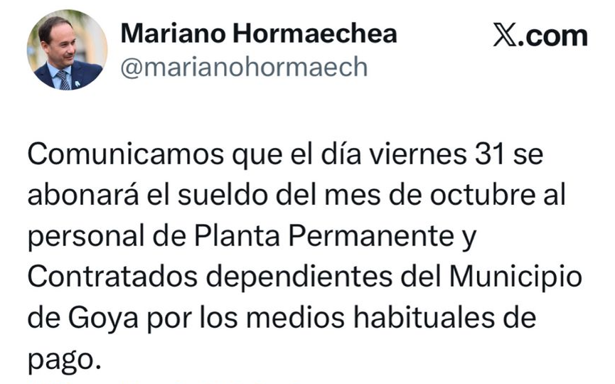 PERSONAL MUNICIPAL PERCIBIRÁ SUS HABERES EL VIERNES 31 DE OCTUBRE